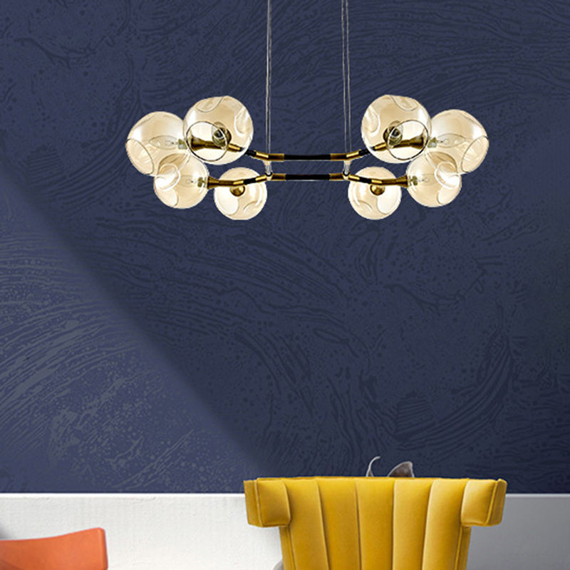 Contemporary Glass Island Light Globe Shade Dining Room Lighting Fixture