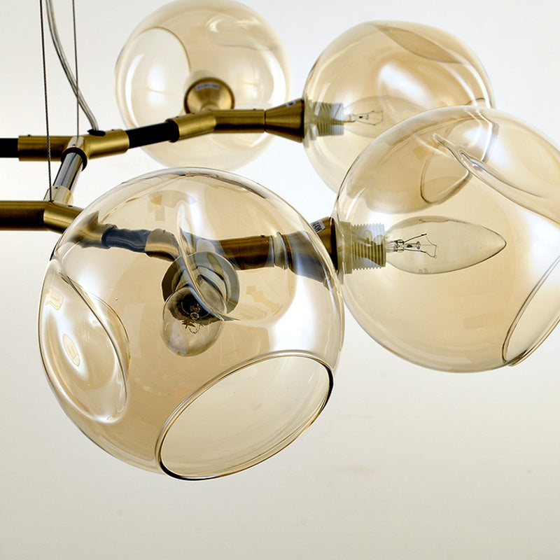 Contemporary Glass Island Light Globe Shade Dining Room Lighting Fixture