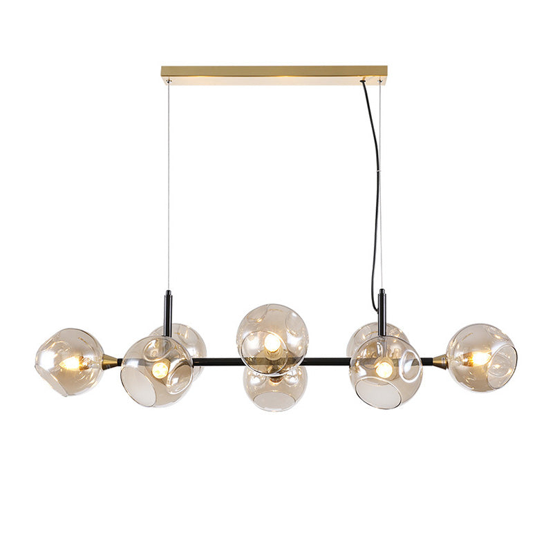 Contemporary Glass Island Light Globe Shade Dining Room Lighting Fixture