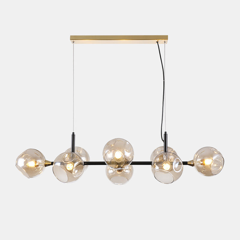 Contemporary Glass Island Light Globe Shade Dining Room Lighting Fixture