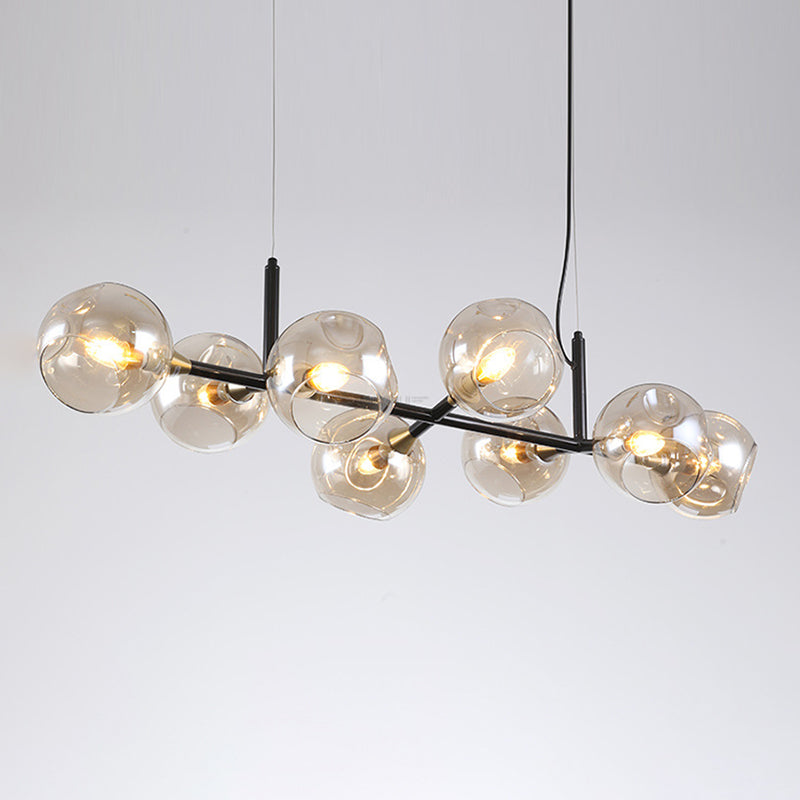 Contemporary Glass Island Light Globe Shade Dining Room Lighting Fixture