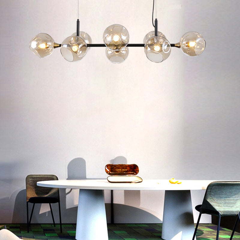 Contemporary Glass Island Light Globe Shade Dining Room Lighting Fixture