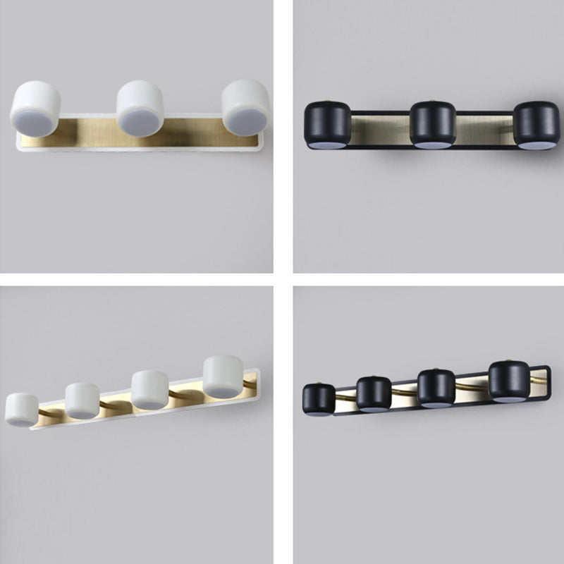 Nordic Style Drum Vanity Lamp Metal Bathroom Rotatable LED Wall Light Fixture