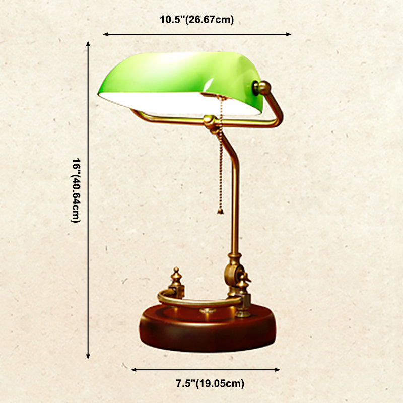Ein Glühbirnen -Retro -Tischlampenglas Schattenschatten -Schreibtischlampe mit Kettenschalter