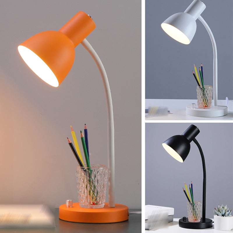 Bell Night Table Lamps Macaroon 1-Light Nightstand Lights with Metal Shade for Bedroom