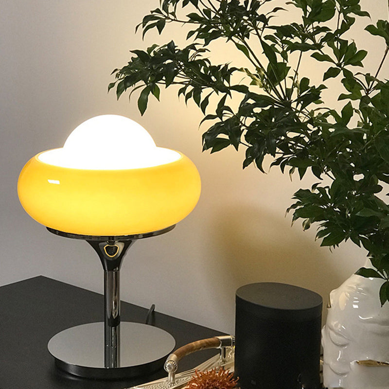 Lampade da comodino Egg Luci da comodino moderne a 1 luce con paralume in vetro per camera da letto