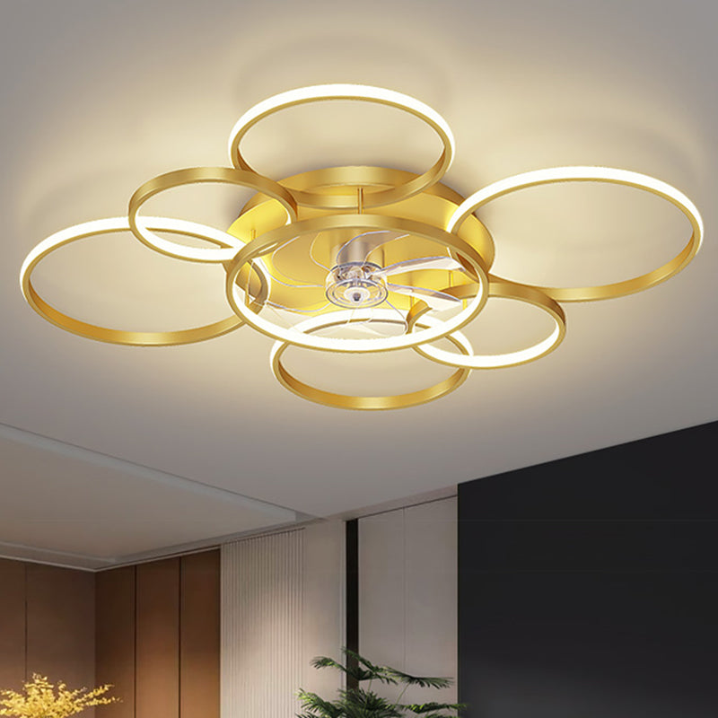 Künstlerische minimalistische LED -Deckenlüfter Kronen -Halbflush -Mount -Beleuchtung mit Acrylschatten