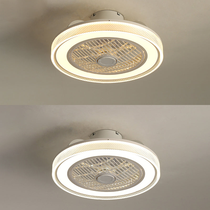 20 "runde Kasten Deckenlüftungslampe minimalistische weiße LED -Halbflush -Licht für Schlafzimmer