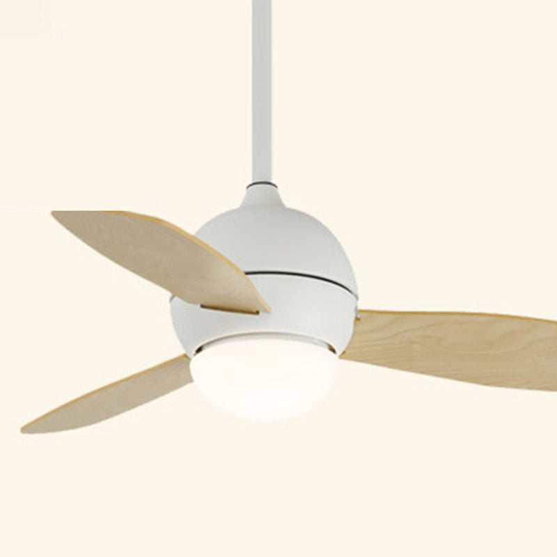 36" Globe Pendant Fan Light Macaron Metal Kids Bedroom LED Semi Flush Light with 3 Blades