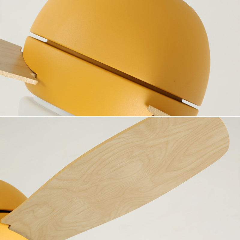 36 "Globe hanger fan light macaron metaal kinderen slaapkamer led semi -flush light met 3 messen