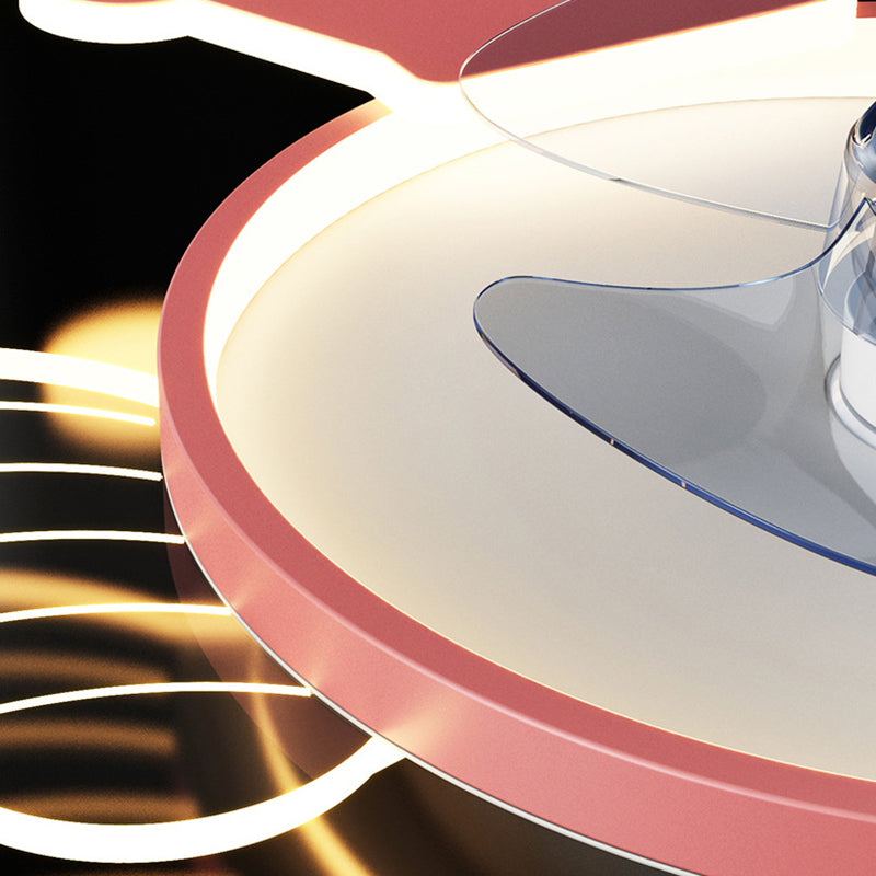 Acryl ventilator plafond lichtvleugel en kroon cartoon led semi-flush mount licht voor babykamer