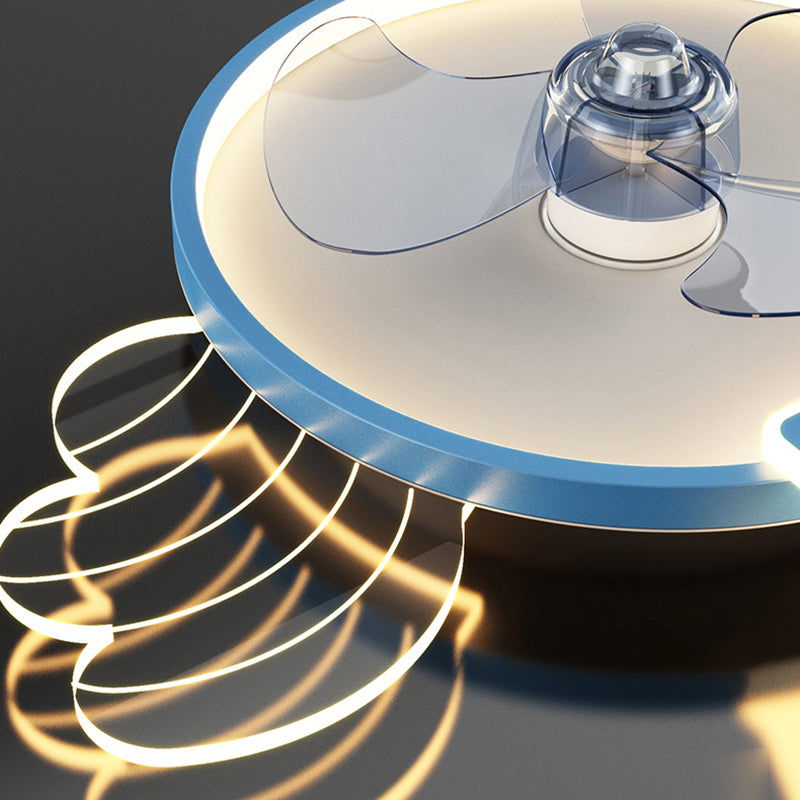 Acryl ventilator plafond lichtvleugel en kroon cartoon led semi-flush mount licht voor babykamer