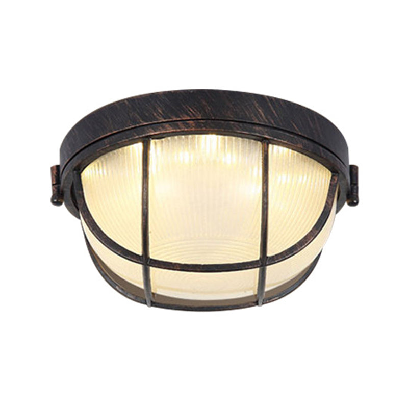 Retro Geometric Flush Mount Lamp Metallic LED Ceiling Light for Outdoor