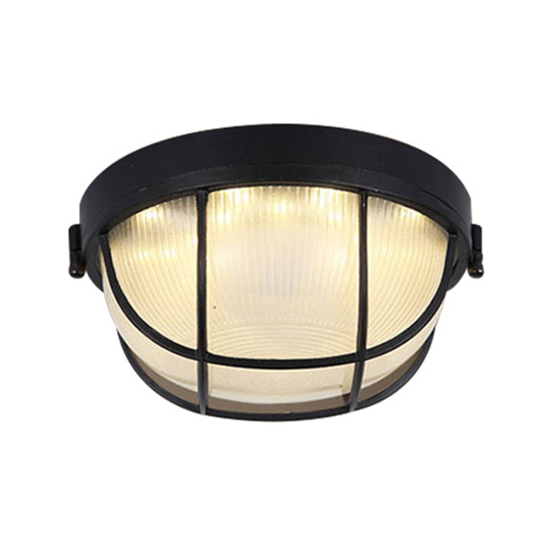 Retro Geometric Flush Mount Lamp Metallic LED Ceiling Light for Outdoor