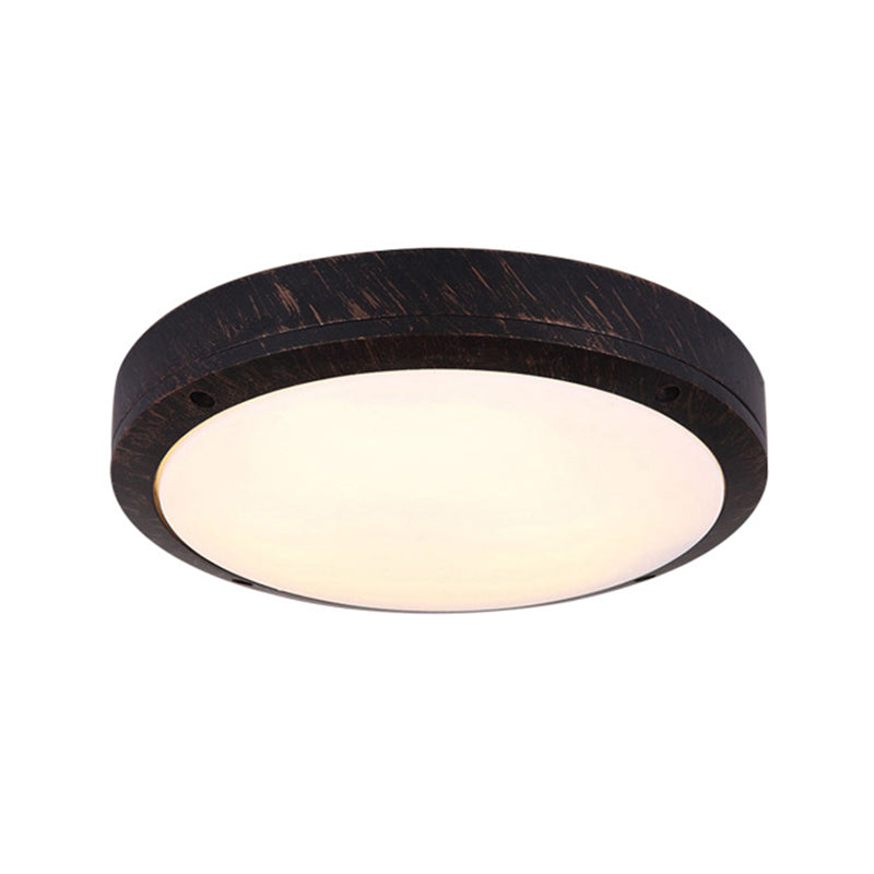 Retro Geometric Flush Mount Lamp Metallic LED Ceiling Light for Outdoor