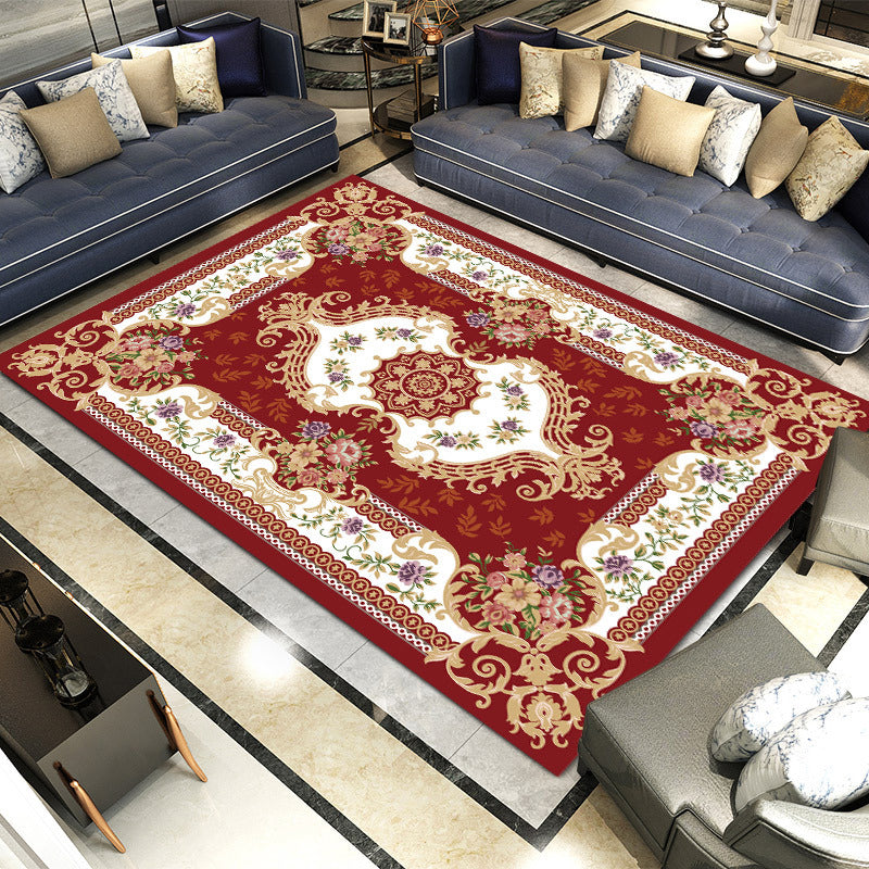 Funky Living Room Area Rug Modern European Carpet Polyester Rug with Non-Slip Backing