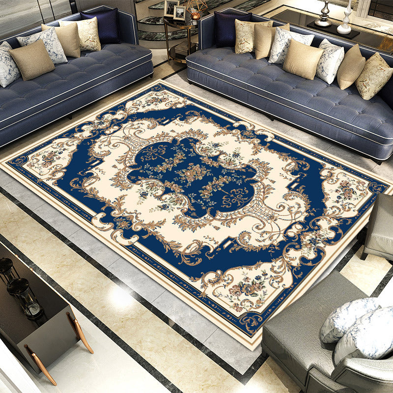 Modern European Carpet Medallion Pattern Area Rug Polyester Stain Resistant Carpet for Home Decor