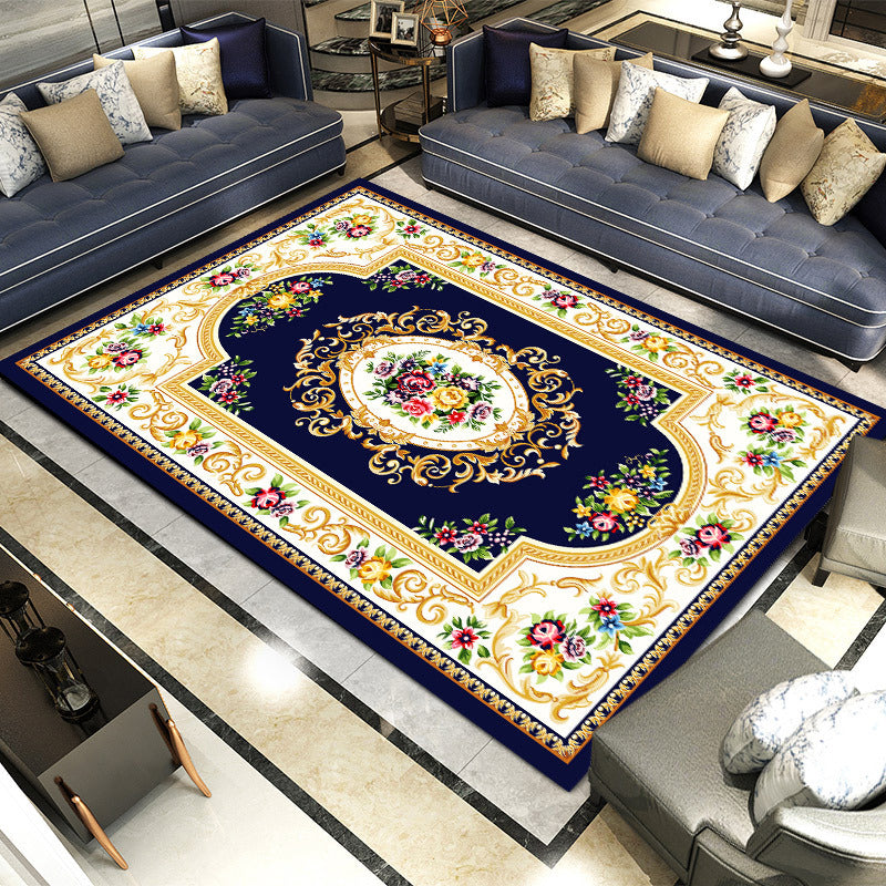 Modern European Carpet Medallion Pattern Area Rug Polyester Stain Resistant Carpet for Home Decor
