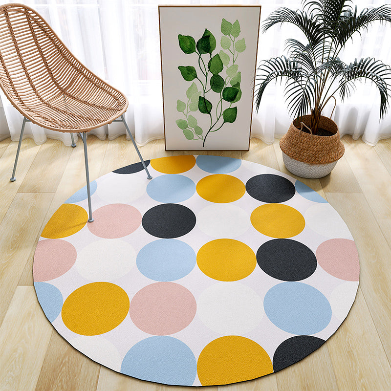 Light Pink Striped Rug PVC Minimalist Rug Non-Slip Backing Rug for Home Decor