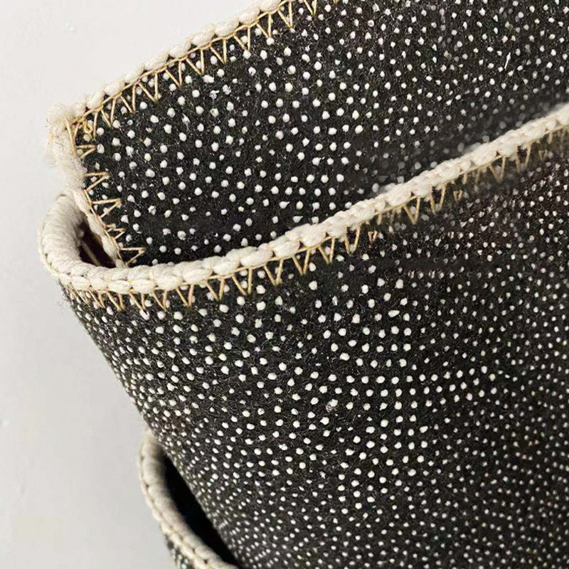 Black Modern Rug Polyester Diamond Rug Non-Slip Backing Rug for Living Room