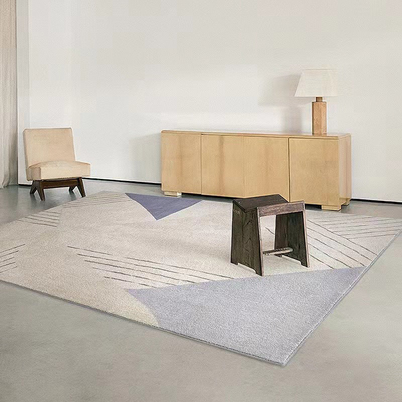 Fancy Stripe Print Teppich Freizeit Waschbarer Teppich Wohnzimmer Polyester Teppich mit rutschfestem Rücken