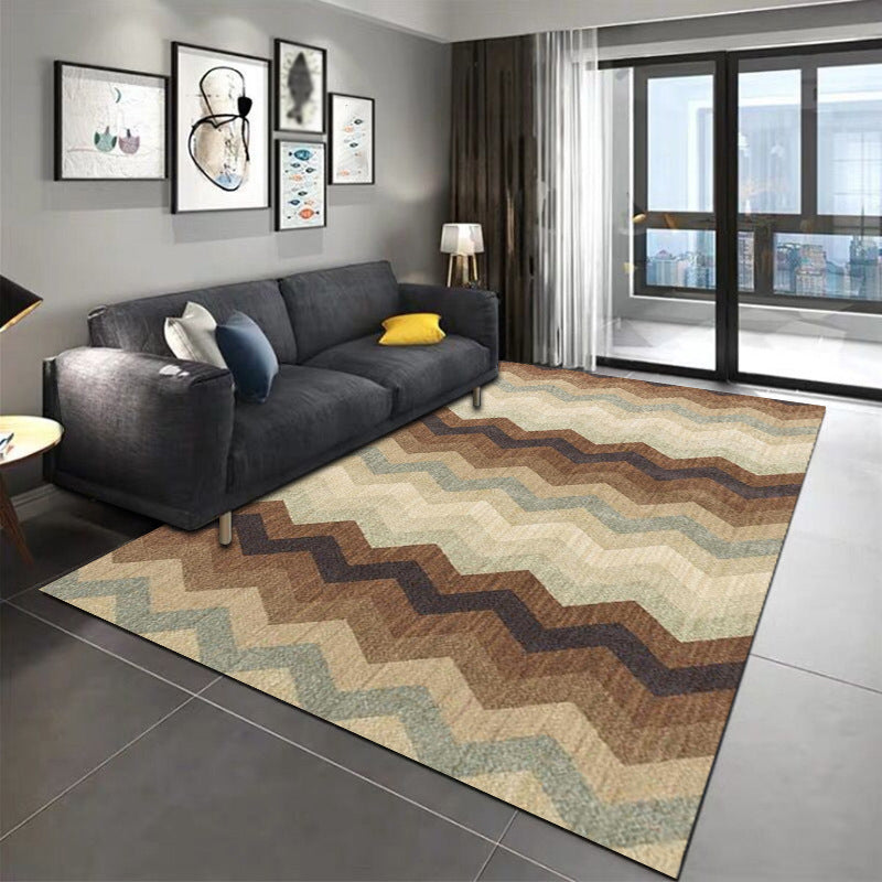Gold Modern Rug Polyester Graphic Rug Washable Indoor Rug for Home Decor