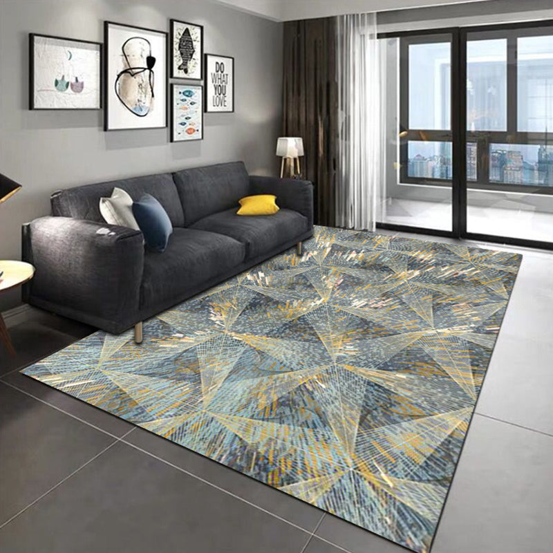 Gold Modern Rug Polyester Graphic Rug Washable Indoor Rug for Home Decor