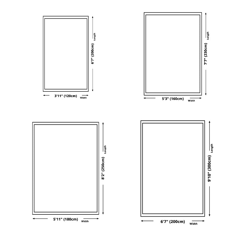 Light Green Nordic Rug Carpet Polyester Rectangle Carpet Washable Carpet for Living Room