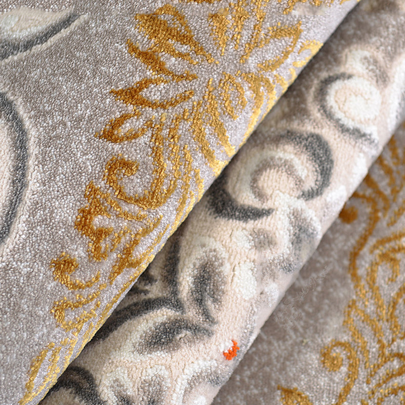 Traditional Area Carpet Bohemian Polyester Carpet Medallion Pattern Stain Resistant Rug for Bedroom