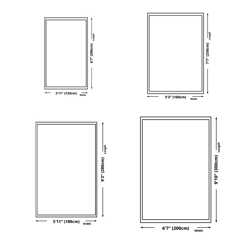 Dark Green Nordic Rug Polyester Color Block Rug Non-Slip Backing Rug for Living Room