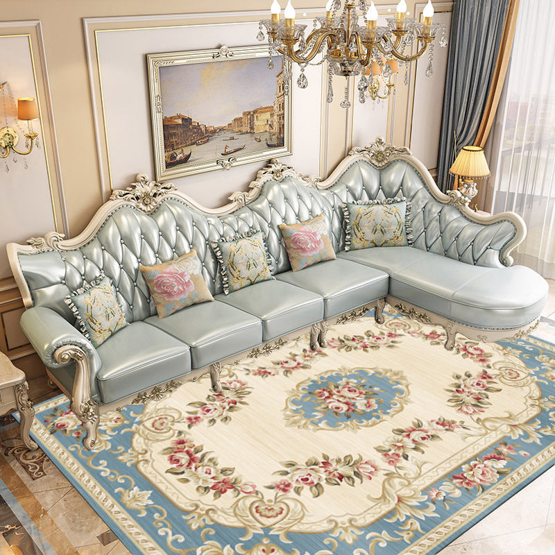 European Living Room Area Rug Modern Carpet Polyester Rug with Non-Slip Backing