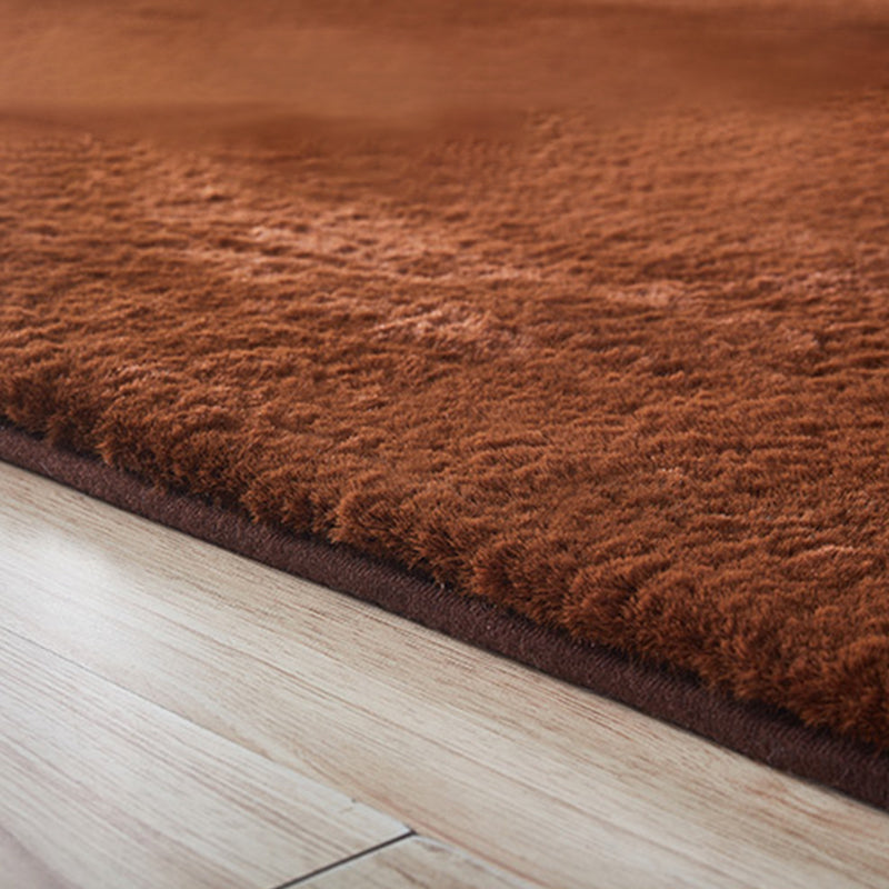 Minimalist Solid Color Carpet Funky Washable Rug Polyester Stain Resistant Area Rug for Living Room