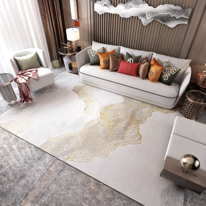 Fancy Modern Area Carpet Abstract Pattern Polyester Area Rug Stain Resistant Rug for Hime Decor
