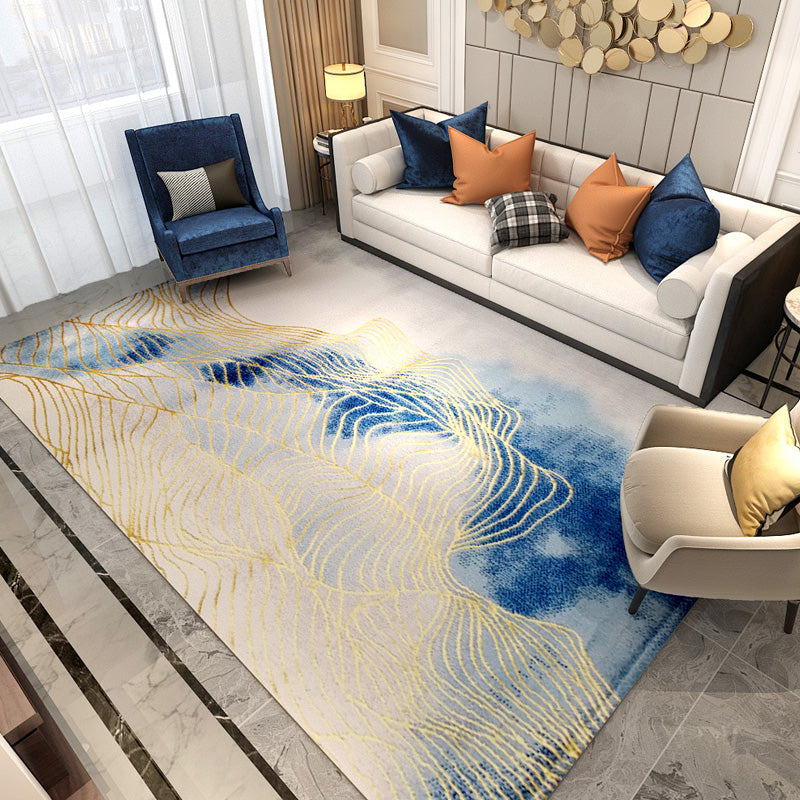 Fancy Modern Area Carpet Abstract Pattern Polyester Area Rug Stain Resistant Rug for Hime Decor