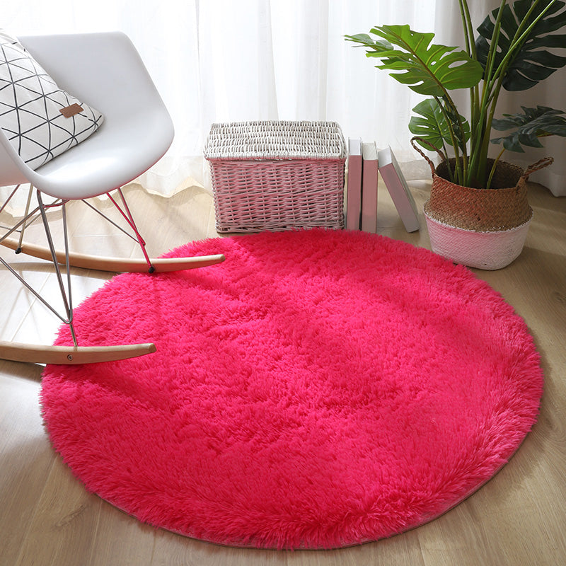 Tapis décontracté rose clair mélangeant des couleurs unies, lavable, pour la décoration de la maison