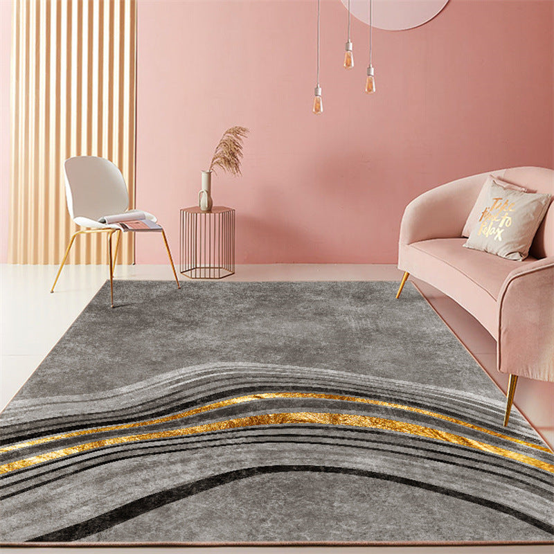 Modern Abstract Art Carpet Polyester Area Rug Non-Slip Backing Indoor Carpet for Living Room