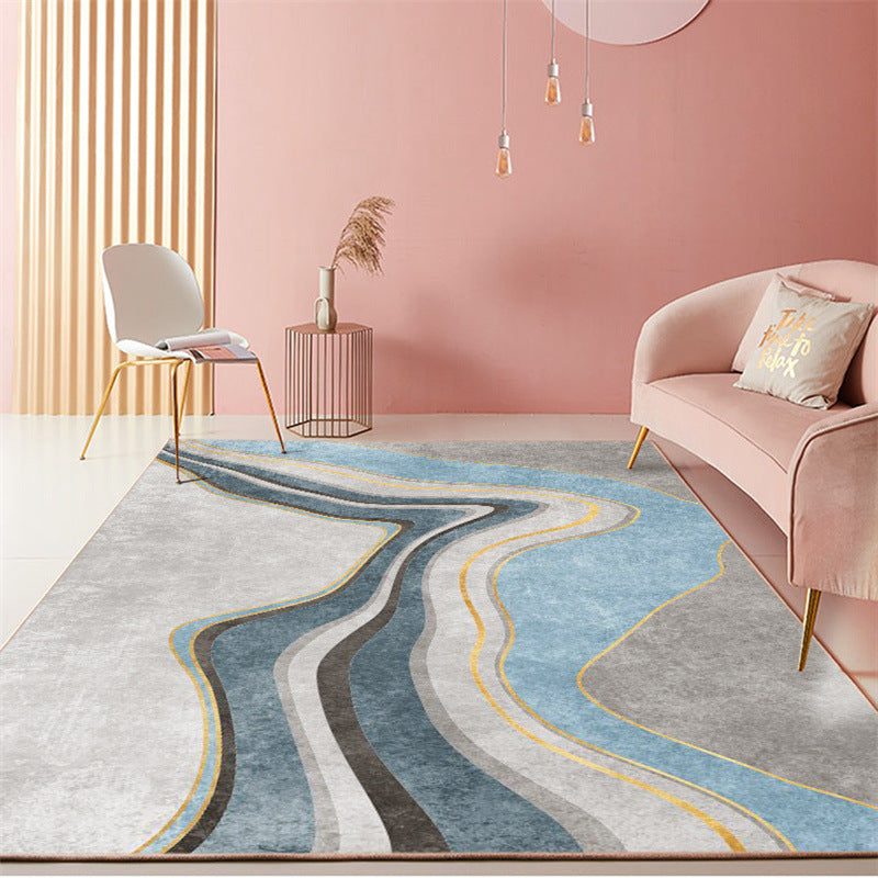 Modern Abstract Art Carpet Polyester Area Rug Non-Slip Backing Indoor Carpet for Living Room