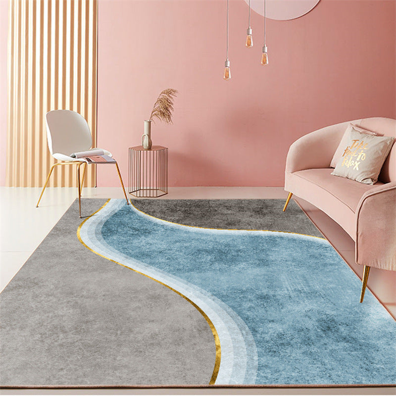 Modern Abstract Art Carpet Polyester Area Rug Non-Slip Backing Indoor Carpet for Living Room