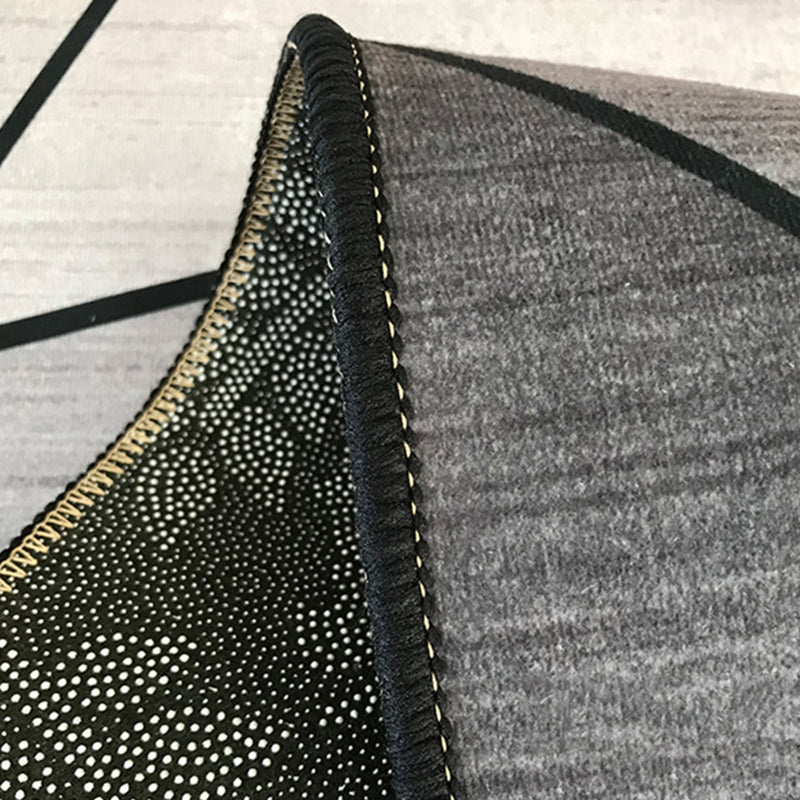 Grey Modern Rug Blended Graphic Rug Non-Slip Backing Rug for Home Decor