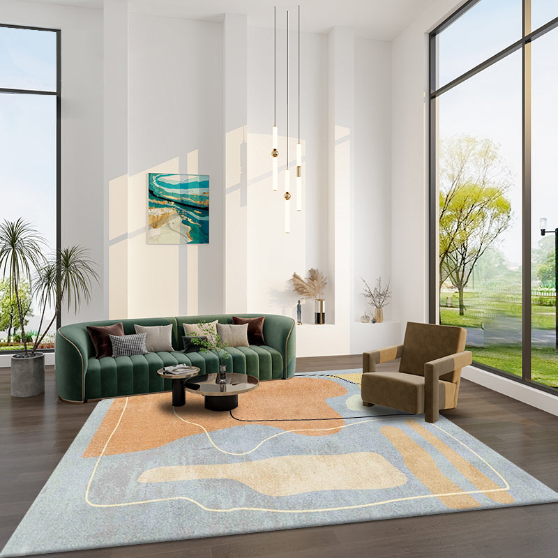 Oranje modern tapijt blending kleurblokkleed niet-slip achterste tapijt voor woningdecoratie