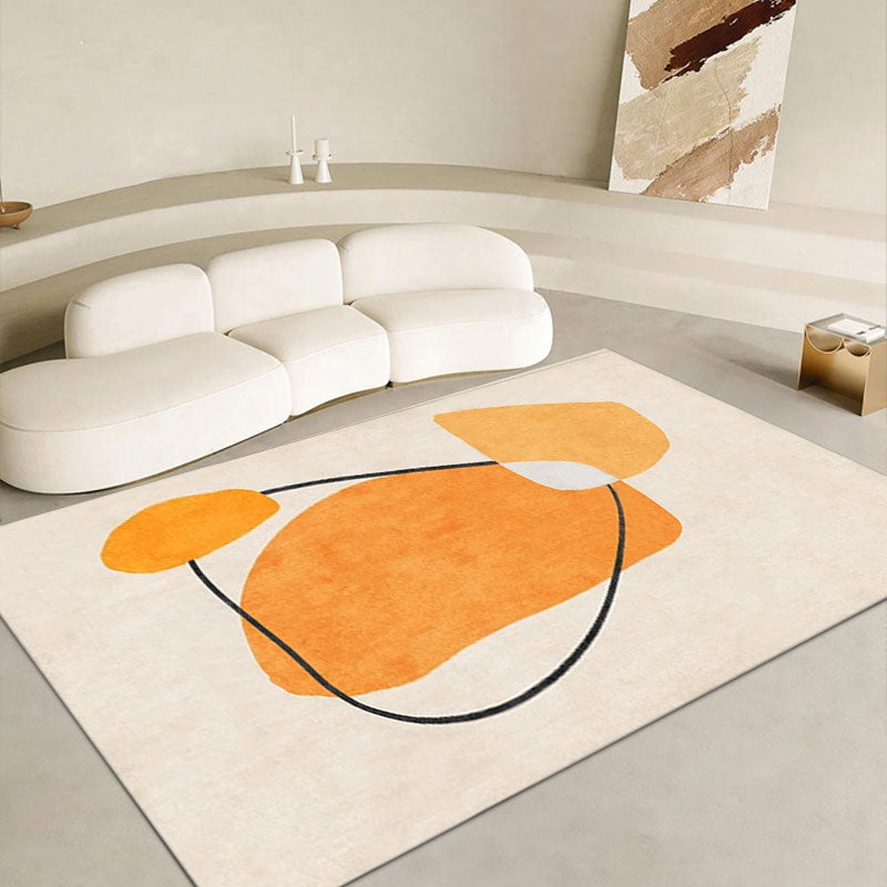 Beige Modern Rug Blending Color Piece Rug Non-Slip Backing Rug for Living Room