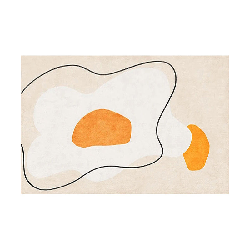 Beige Modern Rug Blending Color Piece Rug Non-Slip Backing Rug for Living Room