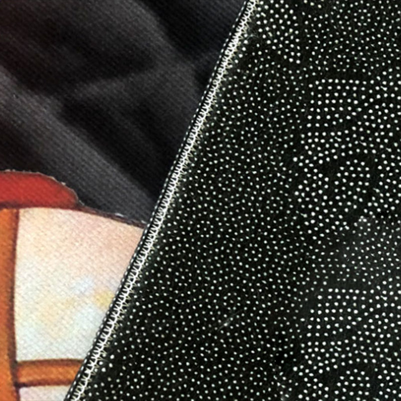 Orange Modern Rug Polyester Girl Rug Non-Slip Backing Rug for Living Room