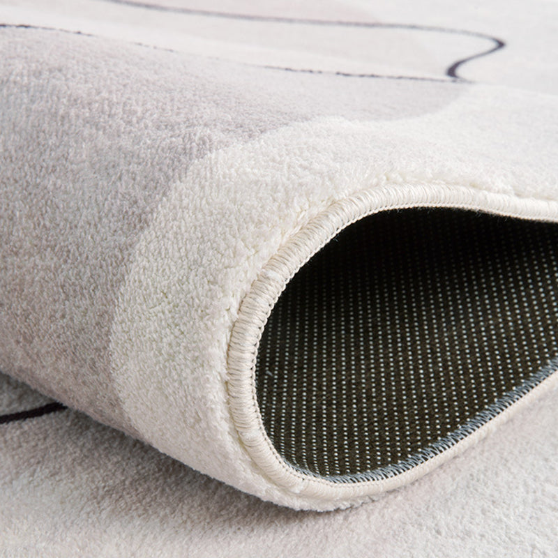 Orange Modern Rug Polyester Color Block Rug Non-Slip Backing Rug for Home Decor