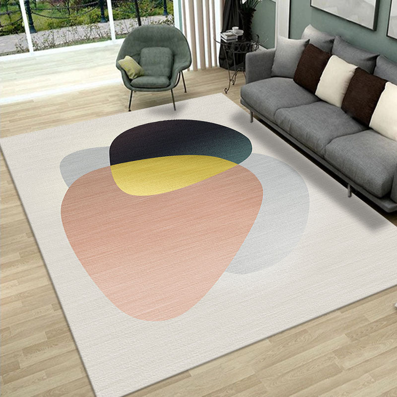 Hellrosa moderner Teppich Color Lump Indoor-Teppich, waschbarer Teppich für die Inneneinrichtung