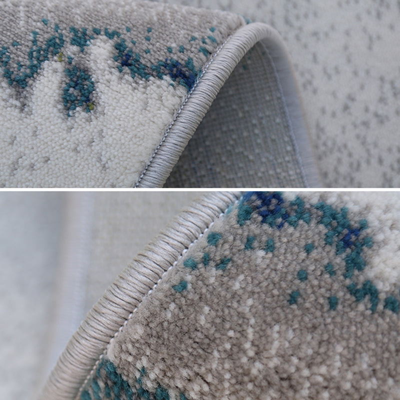 Grey Abstract Pattern Rug Modern Polyester Area Carpet Stain Resistant Area Carpet for Living Room