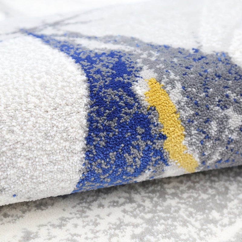 Grey Abstract Pattern Rug Modern Polyester Area Carpet Stain Resistant Area Carpet for Living Room