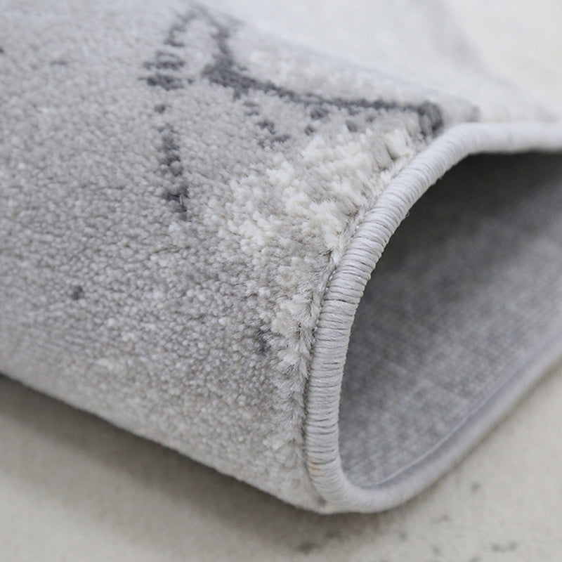 Grey Abstract Pattern Rug Modern Polyester Area Carpet Stain Resistant Area Carpet for Living Room