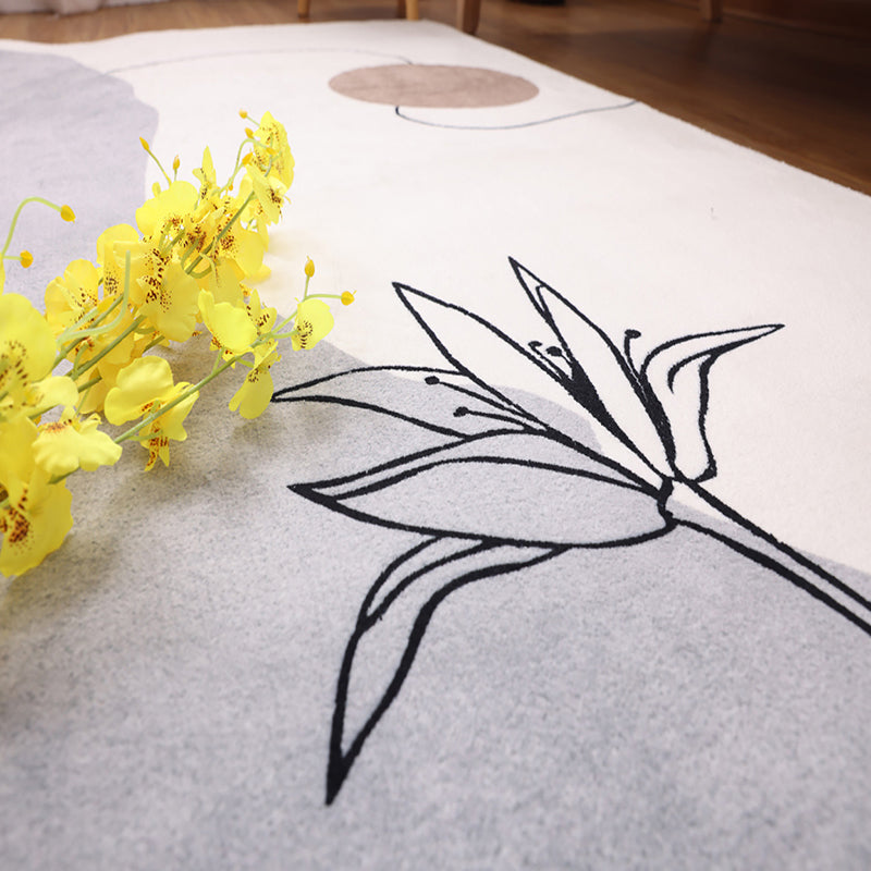 Tapis moderne gris en Polyester, bloc de couleurs, avec envers antidérapant, pour la décoration de la maison