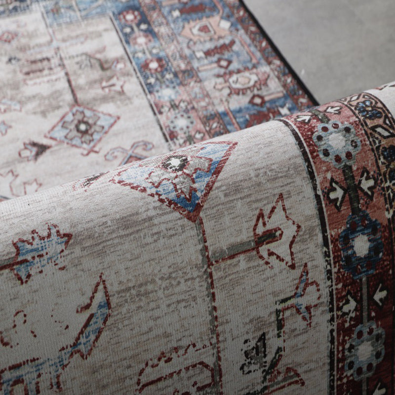 Orange Modern Rug Polyester Abstract Rug Non-Slip Backing Rug for Home Decoration